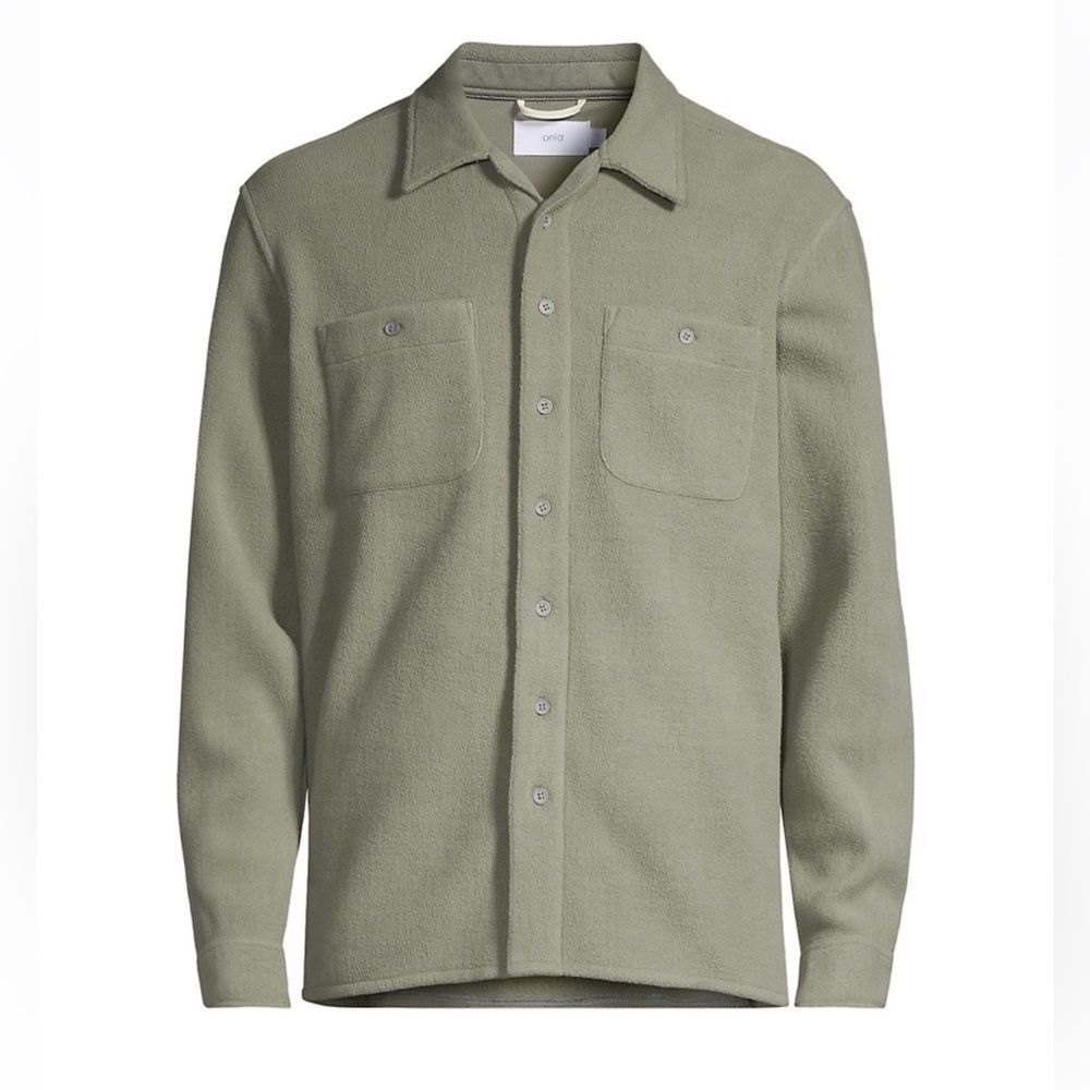 NWT Onia Men’s Polar Fleece Overshirt in Sage